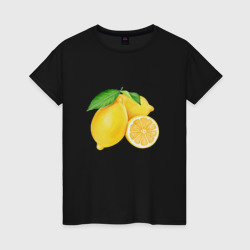 Сочные лимоны – Женская футболка хлопок с принтом купить со скидкой в -20%