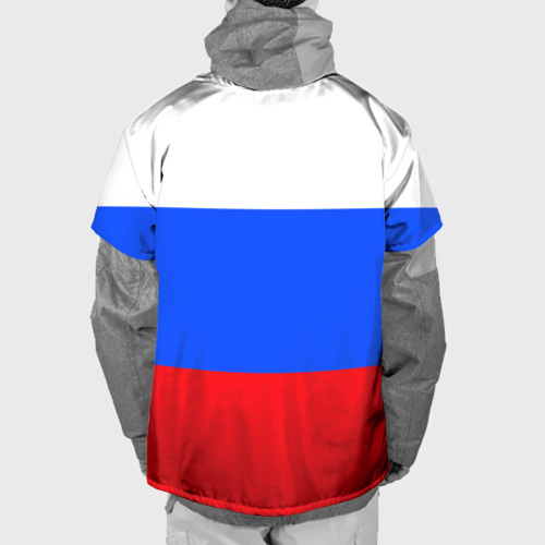 Накидка на куртку 3D Привет из России - медведь и триколор, цвет 3D печать - фото 2