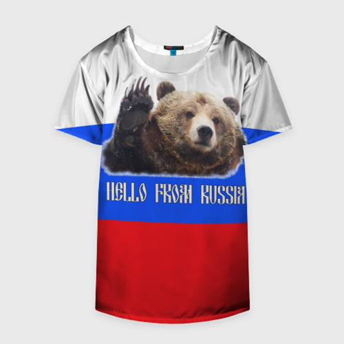Накидка на куртку 3D Привет из России - медведь и триколор, цвет 3D печать - фото 4