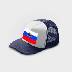 Кепка тракер с сеткой Привет из России - медведь и триколор - фото 2