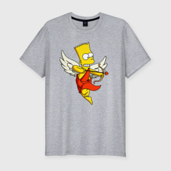 Мужская футболка хлопок Slim Барт Симпсон - купидон ангел