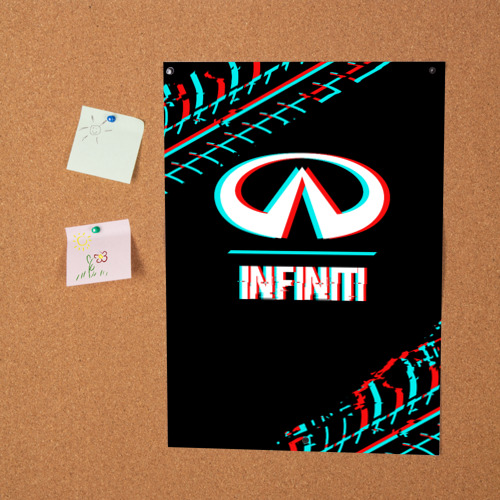Постер Значок Infiniti в стиле glitch на темном фоне - фото 2