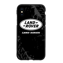 Чехол для iPhone XS Max матовый Land Rover Speed на темном фоне со следами шин