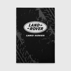 Обложка для автодокументов Land Rover Speed на темном фоне со следами шин