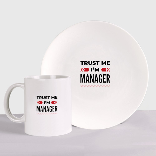 Набор: тарелка + кружка Trust me - I'm manager