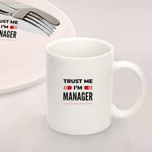 Набор: тарелка + кружка Trust me - I'm manager - фото 2