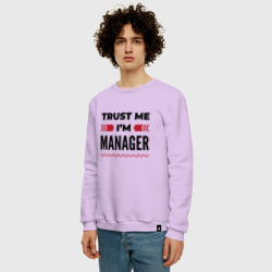 Мужской свитшот хлопок Trust me - I'm manager - фото 2