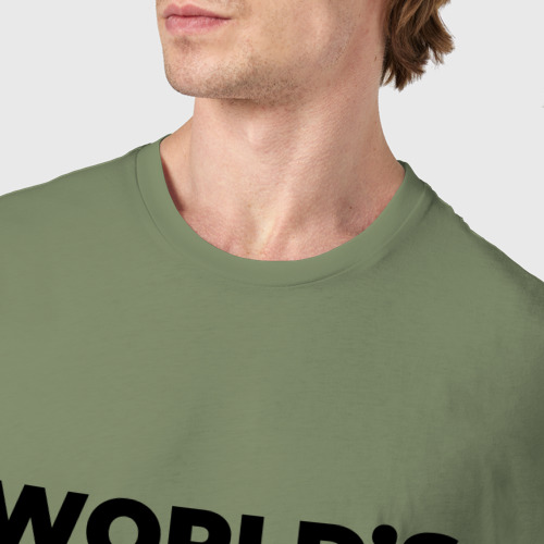 Мужская футболка хлопок The world's okayest visagiste, цвет авокадо - фото 6