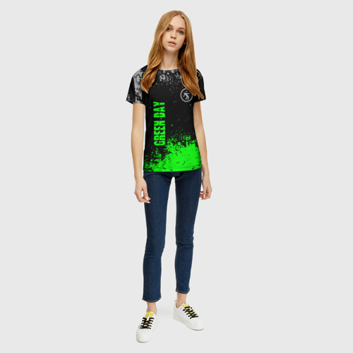 Женская футболка 3D с принтом Green day - hits, вид сбоку #3