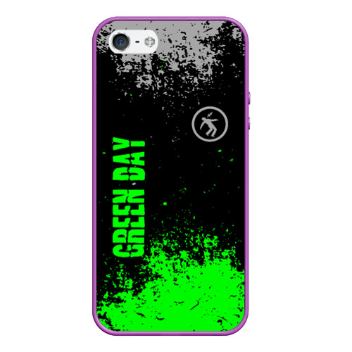 Чехол для iPhone 5/5S матовый Green day - hits, цвет фиолетовый