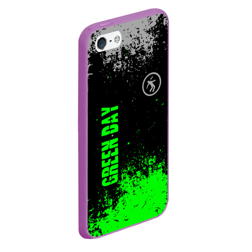 Чехол для iPhone 5/5S матовый Green day - hits, цвет фиолетовый - фото 3