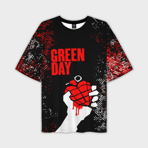 Мужская футболка oversize 3D Green day - краска, цвет 3D печать