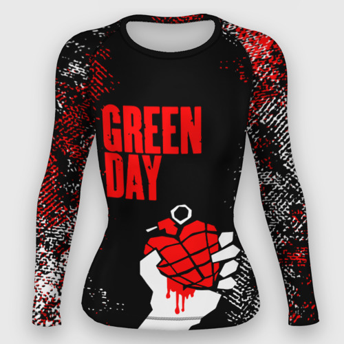 Женский рашгард 3D Green day - краска, цвет 3D печать