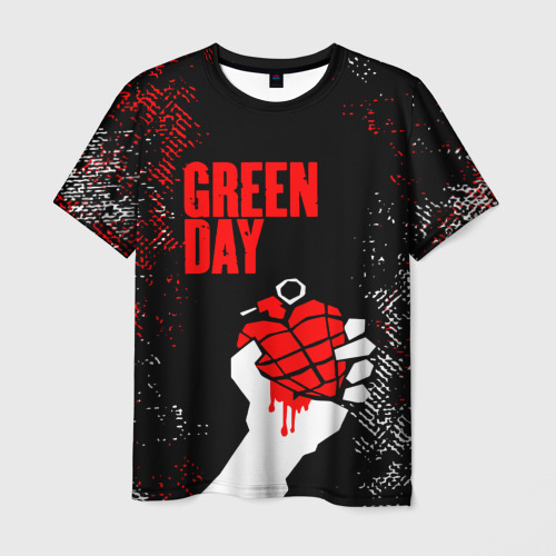 Мужская футболка 3D Green day - краска, цвет 3D печать