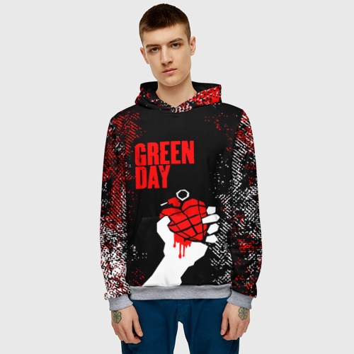 Мужская толстовка 3D Green day - краска, цвет меланж - фото 3