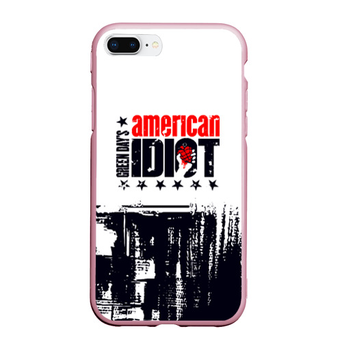 Чехол для iPhone 7Plus/8 Plus матовый Green day American idiot - rock, цвет розовый