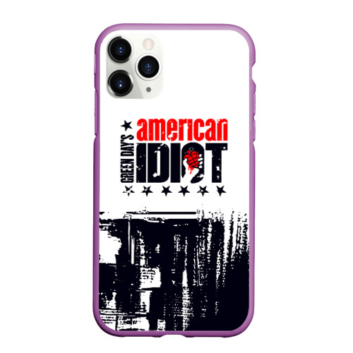 Чехол для iPhone 11 Pro Max матовый Green day American idiot - rock, цвет фиолетовый