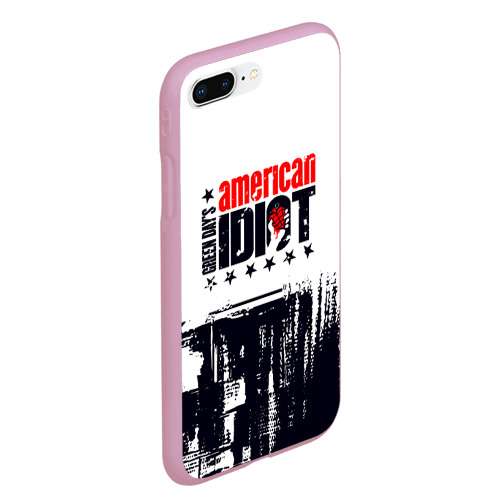 Чехол для iPhone 7Plus/8 Plus матовый Green day American idiot - rock, цвет розовый - фото 3