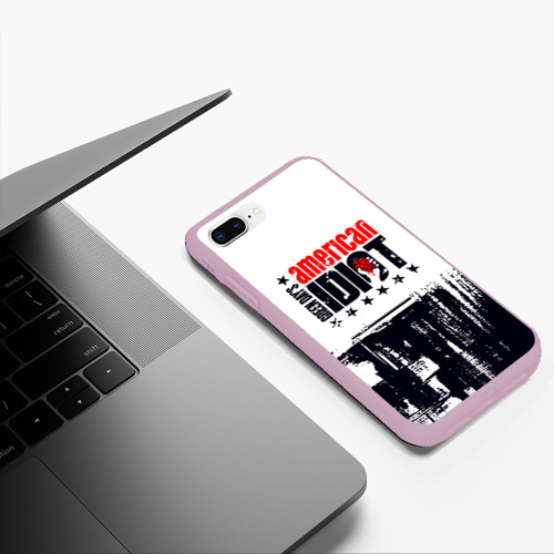 Чехол для iPhone 7Plus/8 Plus матовый Green day American idiot - rock, цвет розовый - фото 5