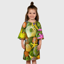 Детское платье 3D Композиция из морских звёзд и ракушек - фото 2