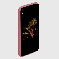 Чехол для iPhone XS Max матовый Динозавр - На черном - фото 2