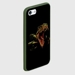 Чехол для iPhone 5/5S матовый Динозавр - На черном - фото 2