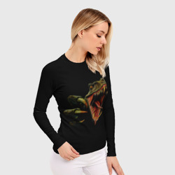 Женский рашгард 3D Динозавр - На черном - фото 2