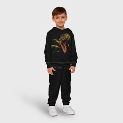 Детский костюм с толстовкой 3D Динозавр - На черном - фото 2
