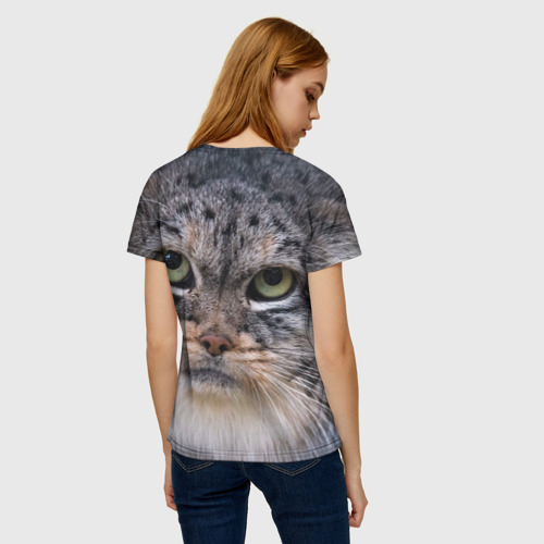 Женская футболка 3D Дикий кот манул, цвет 3D печать - фото 4