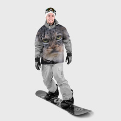 Накидка на куртку 3D Дикий кот манул - глаза - фото 2