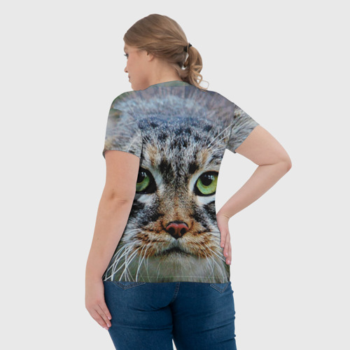 Женская футболка 3D Кошка породы манул, цвет 3D печать - фото 7