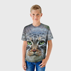 Детская футболка 3D Кошка породы манул - фото 2