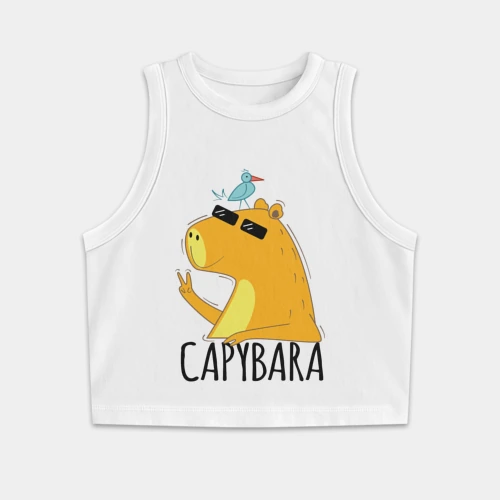 Женская укороченная майка-топ хлопок Capybara водосвинка