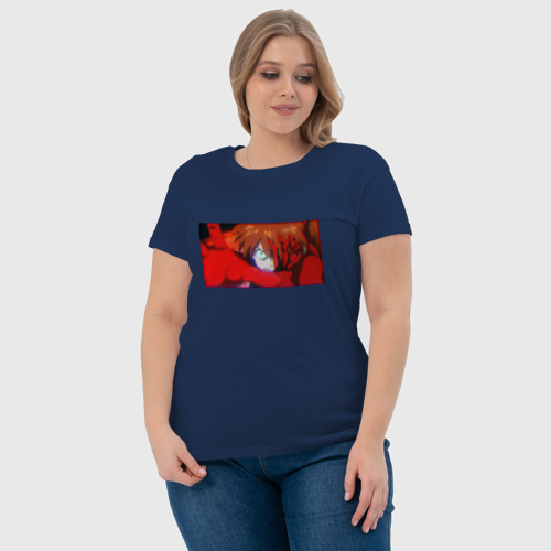 Женская футболка хлопок с принтом Евангелион злая Аска, фото #4