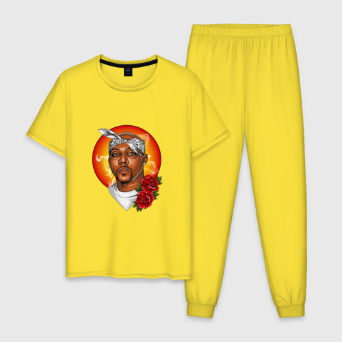 Мужская пижама хлопок с принтом 2Pac rapper, вид спереди #2