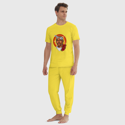 Мужская пижама хлопок с принтом 2Pac rapper, вид сбоку #3