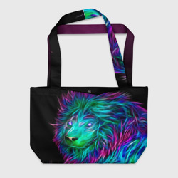 Пляжная сумка 3D Светящийся неоновый лев