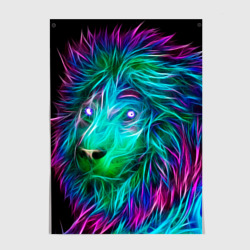 Постер Светящийся неоновый лев