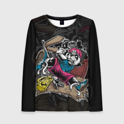 Женский лонгслив 3D Панда танцует Брейк-данс