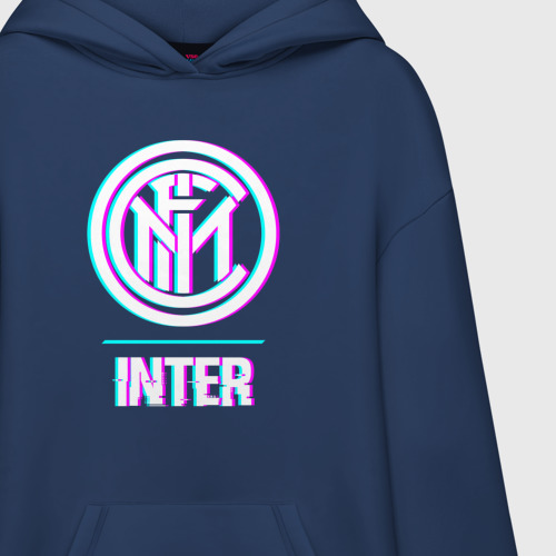 Худи SuperOversize хлопок Inter FC в стиле glitch - фото 3