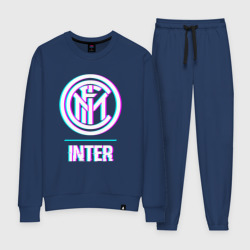 Женский костюм хлопок Inter FC в стиле glitch