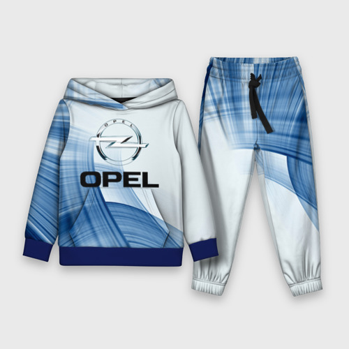 Детский костюм с толстовкой 3D Opel - logo, цвет синий