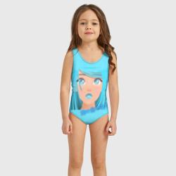 Детский купальник 3D Аниме девушка с глазами цвета океана - иероглифы