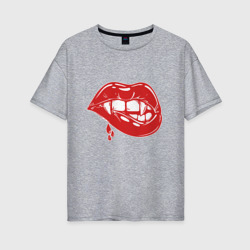 Женская футболка хлопок Oversize Поцелуй вампира
