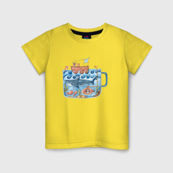 Детская футболка хлопок Кит и подводная лодка в кружке