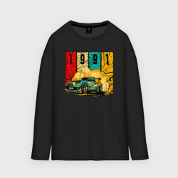 Женский лонгслив oversize хлопок 1991 крутая тачка