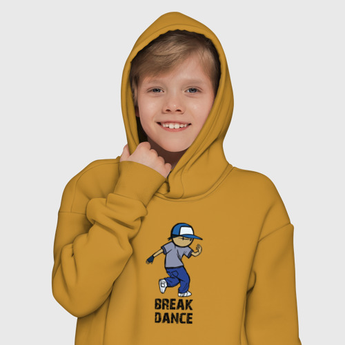 Детское худи Oversize хлопок Breakdance boy, цвет горчичный - фото 12