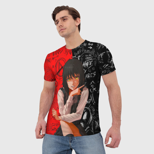 Мужская футболка 3D Митака демон войны - человек бензопила, цвет 3D печать - фото 3