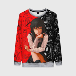 Женский свитшот 3D Митака демон войны - человек бензопила