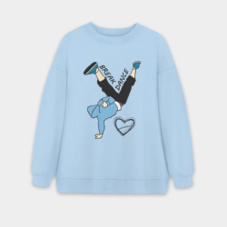 Женский свитшот oversize без начеса хлопок Я люблю Брейк-данс